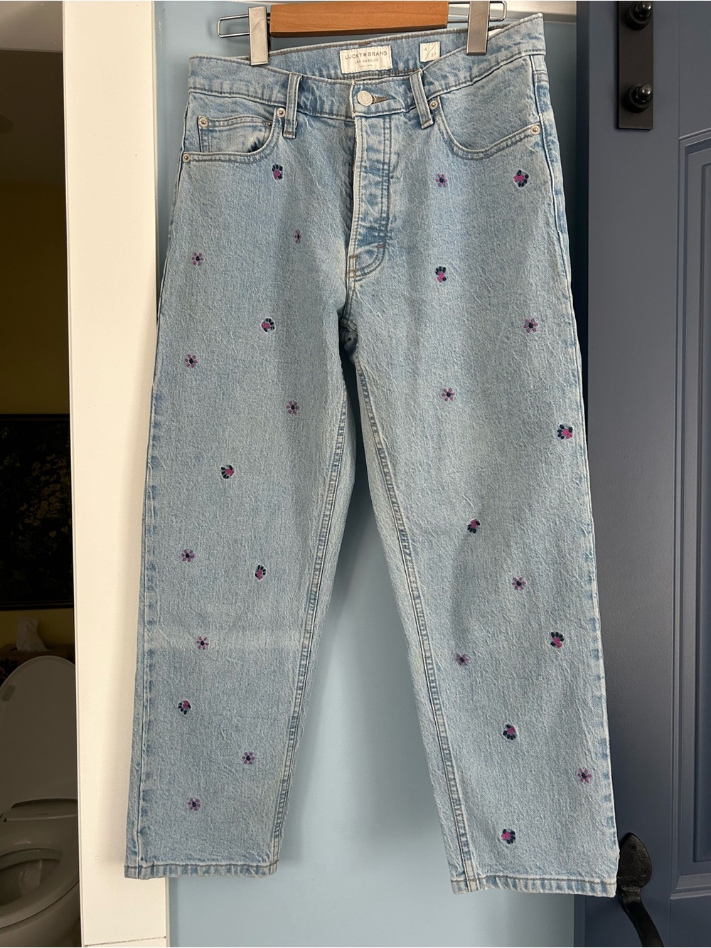 Light Wash Embroidered Floral Women’s Jeans